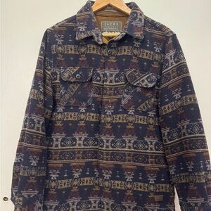 Jachs Men's Tribal Pattern Jacket - Navy and Tan
